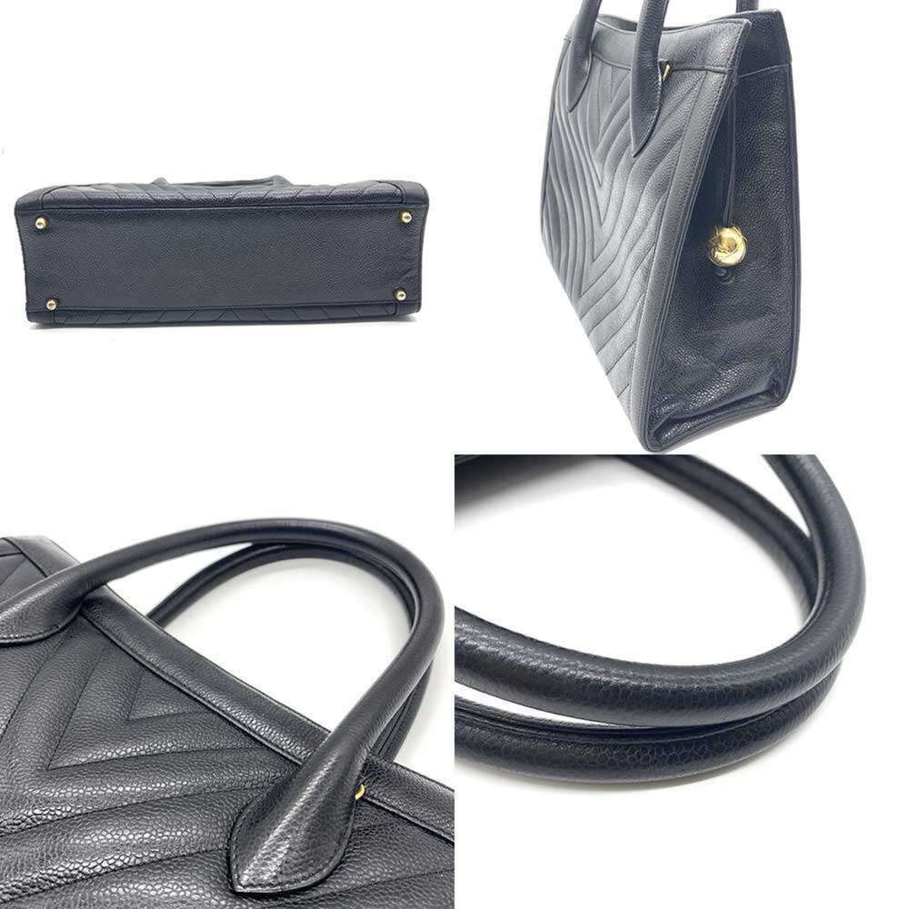CHANEL Black Caviar Leather Tote Bag - Picture 3 of 6